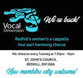 We are currently welcoming new members, so if you have some singing experience and would like to join an established, award winning group of singers, please CONTACT US HERE 