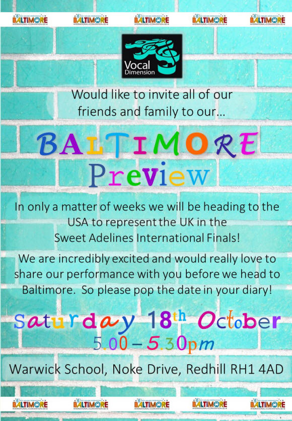 Would like to invite all of our friends and family to our Baltimore Preview!